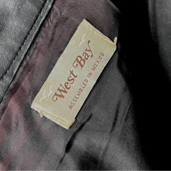 ⭐️ WEST BAY Black 90s LEATHER Pencil Midi Skirt Women’s Medium - Picture 8 of 10